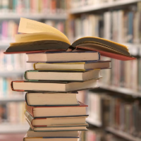book pile to unclutter