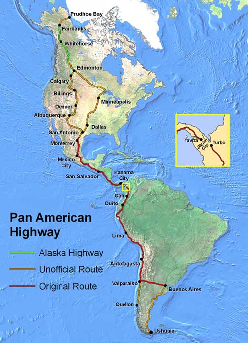 This is the Pan American Hwy from tip to tip This is the Pan American Hwy from tip to tip