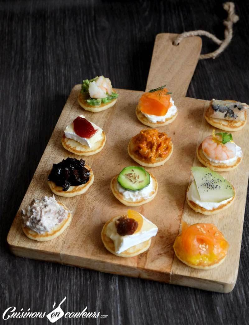 French Blini's are a popular food choice at French New Years Eve dinner parties