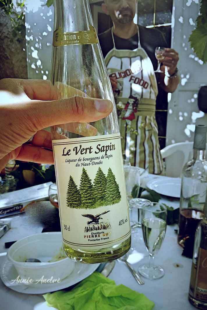Le Vert Sapin Liqueuer made from the newly budded fir needle tips Le Vert Sapin Liqueuer made from the newly budded fir needle tips