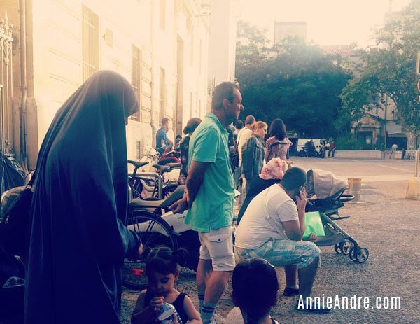 standing in line at the prefecture in Montpellier