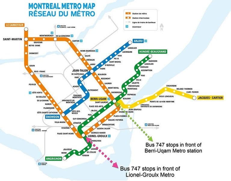 Taking the 747 Express Bus: How To Get To Downtown Montreal From the ...