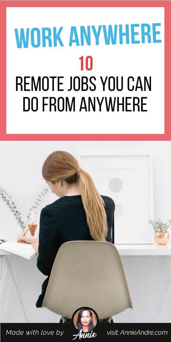 10 Remote Jobs You Can Do From Anywhere pintrest pin Work Anywhere: 10 Remote Jobs You Can Do From Anywhere