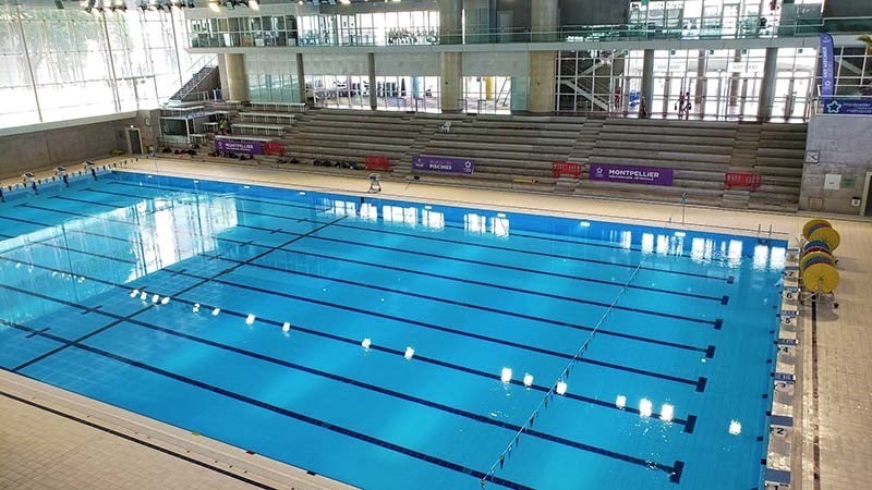 Olympic public swimming pool at Antigone in Montpellier Olympic public swimming pool at Antigone in Montpellier