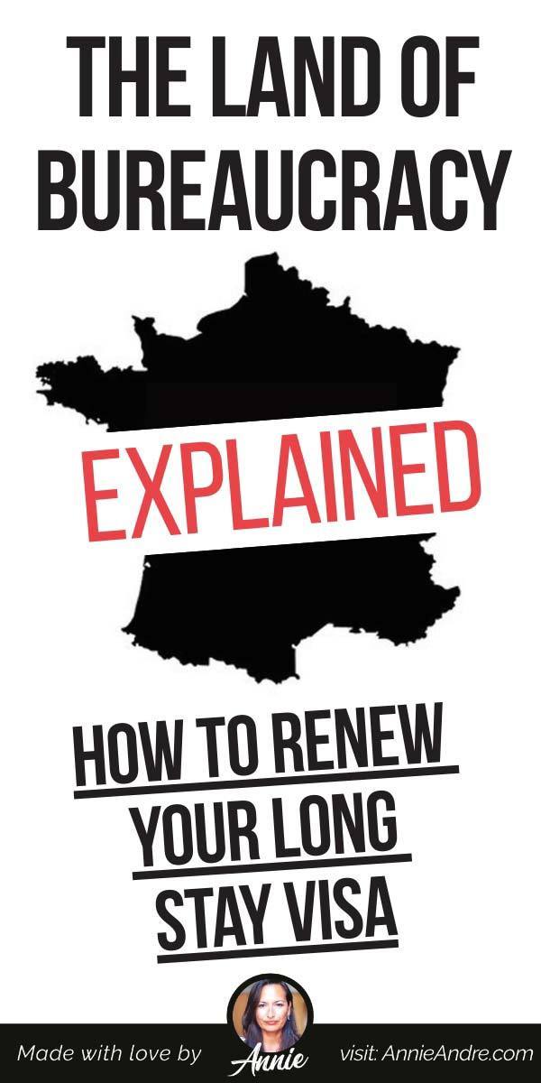pintrest pin that Help You Renew Your French Long Stay Visa