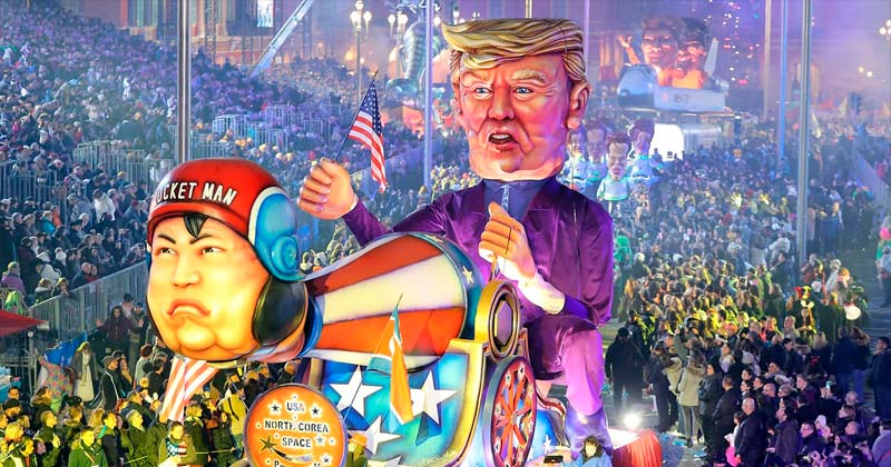 Nice Carnival 2018 theme Space, Trump and Kim Jong-un